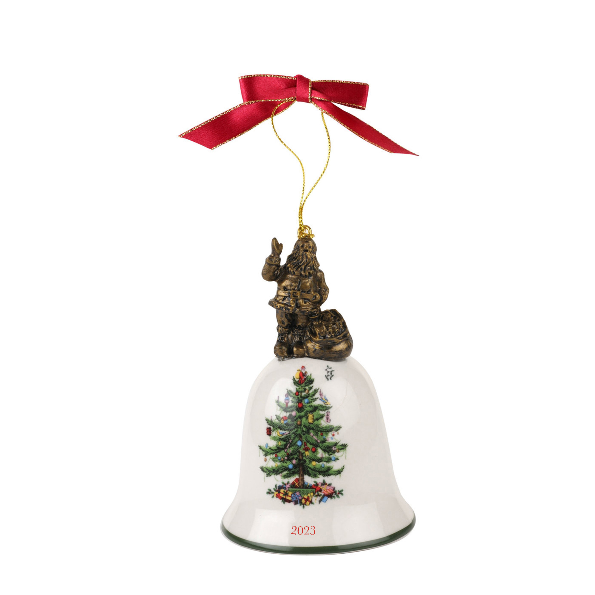 Christmas Tree Santa Annual Bell Ornament 2023 image number null